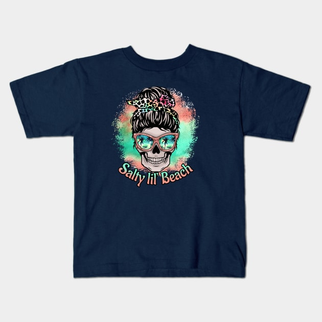 Salty li Beach Messy Bun Kids T-Shirt by O2Graphic